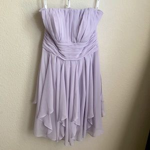 Bridesmaid Strapless Lavender Chiffon Dress
